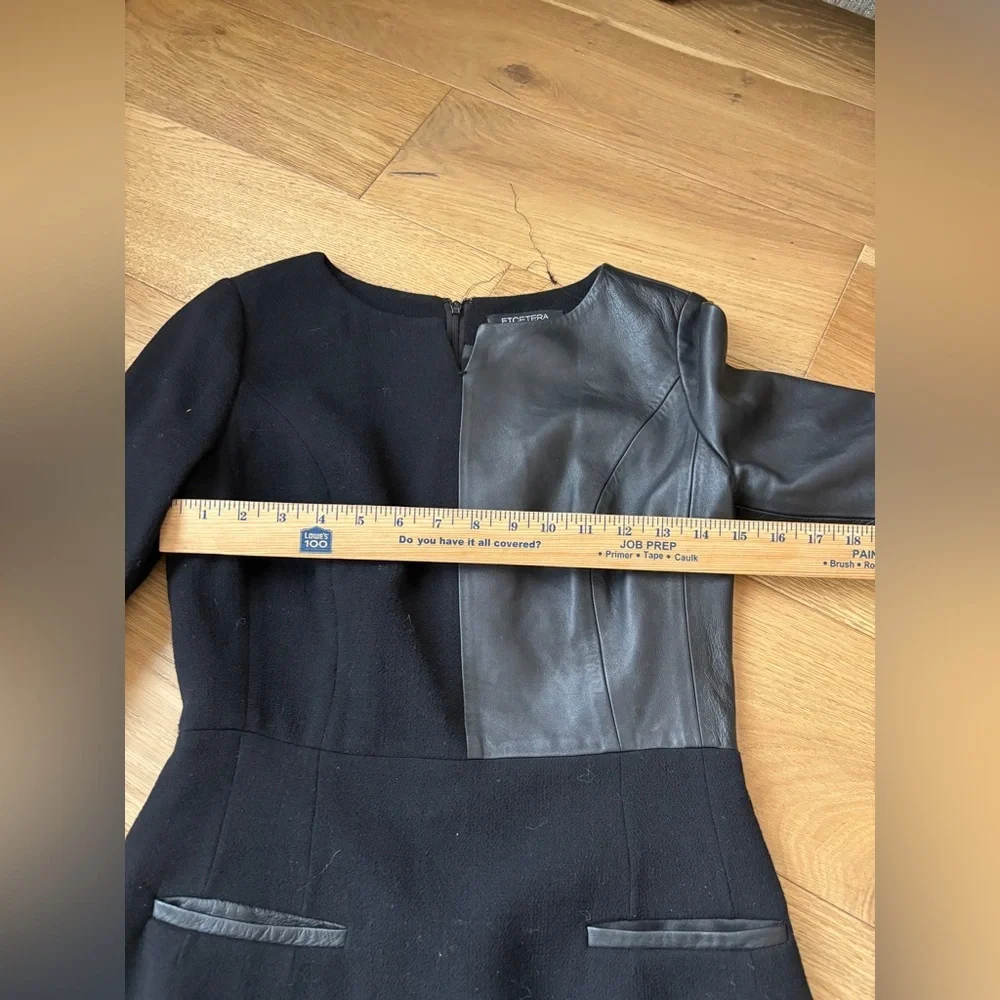 Etcetera wool and leather midi dress womens 2 - Picture 4 of 6